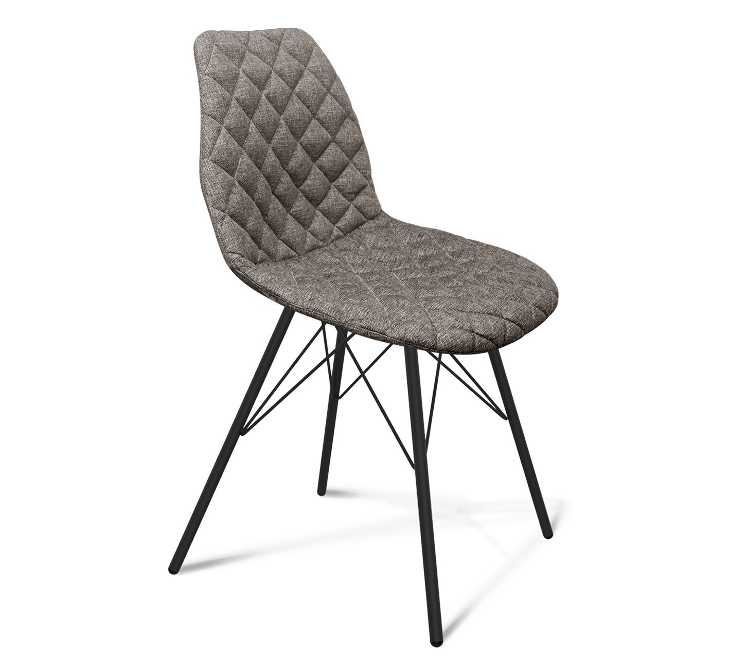 Изображение товара Современный коричневый стул Sheffilton из рогожки с металлическим каркасом