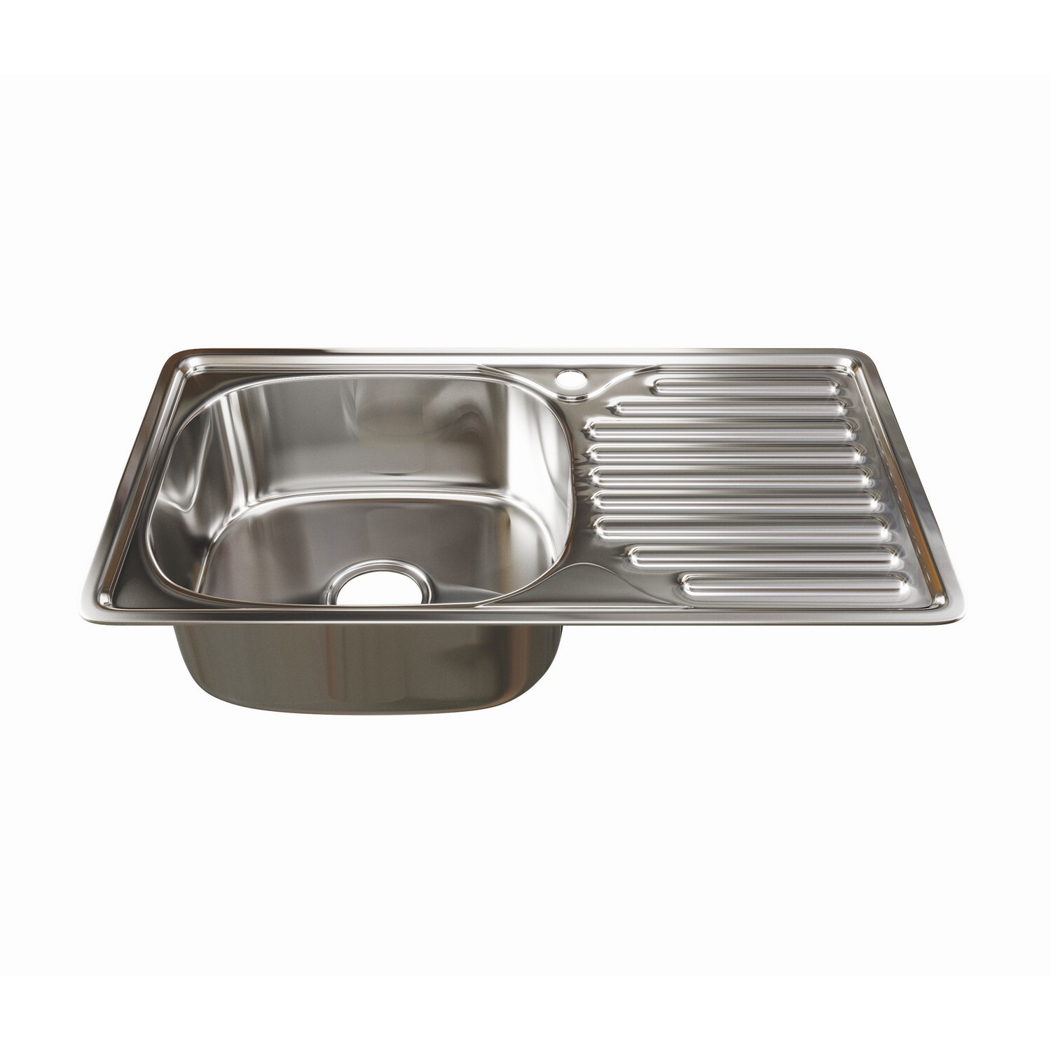 Изображение товара Врезная моечная раковина из нержавеющей стали Mixline 76x42 см с крылом справа