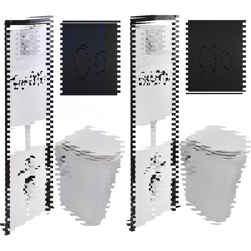 Изображение товара Комплект инсталляции с подвесным унитазом TONI ARTI Lamoli и кнопкой Baglio TA-0084