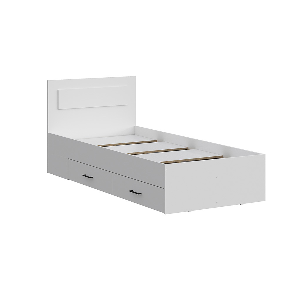 Изображение товара Кровать Бали SV-МЕБЕЛЬ односпальная из ЛДСП с ящиками 94х85х203 см белый