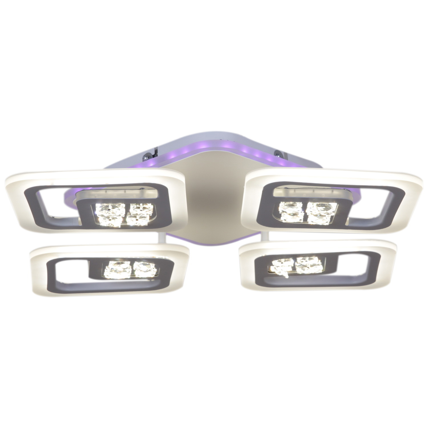 Изображение товара Люстра потолочная светодиодная Reluce 20523-0.3-4+1s wt с пультом 14 м² регулируемый белый свет цвет белый/прозрачный