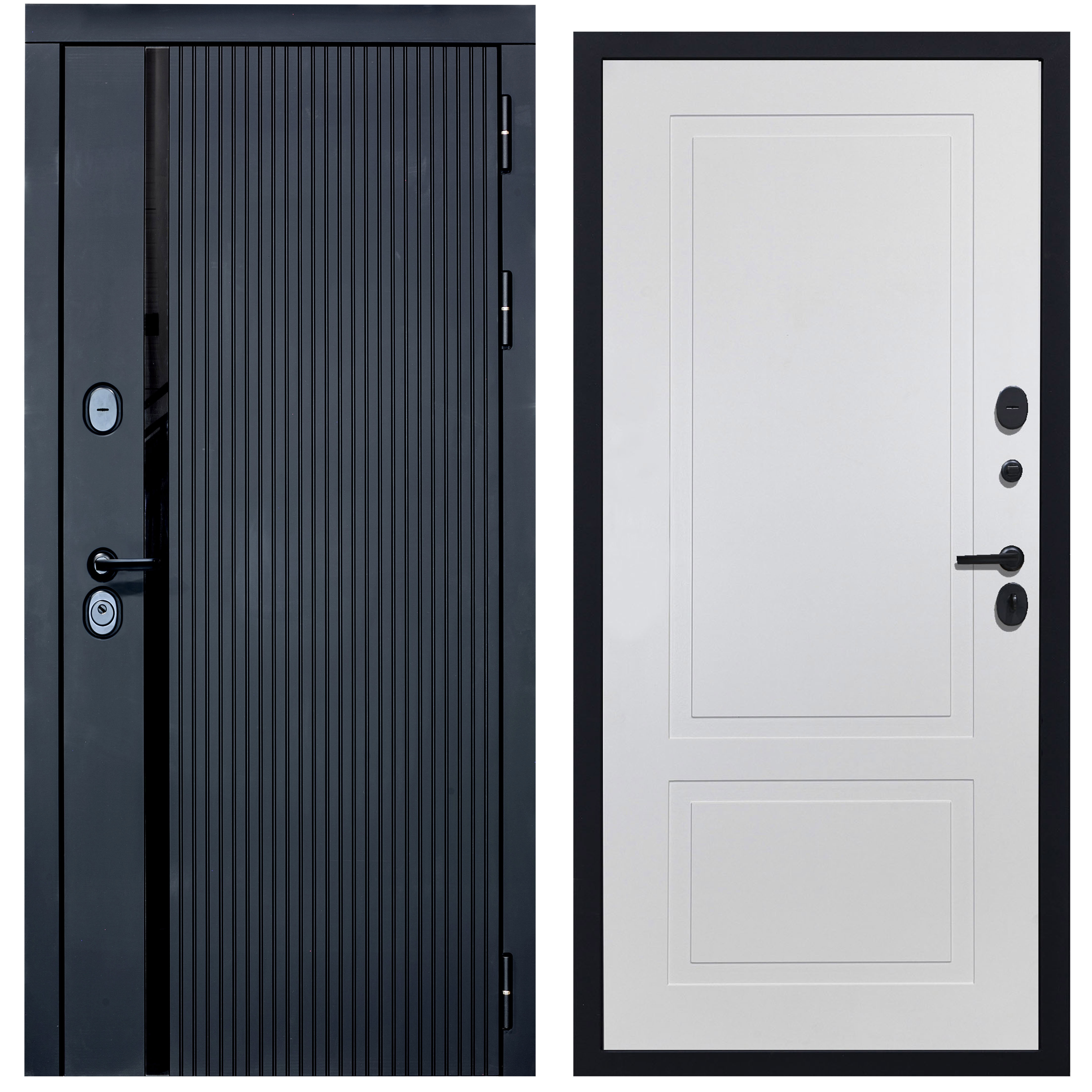 Изображение товара Входная дверь Diva STR MX-46 правый 205x96см цвет черный кварц/белый софт н7