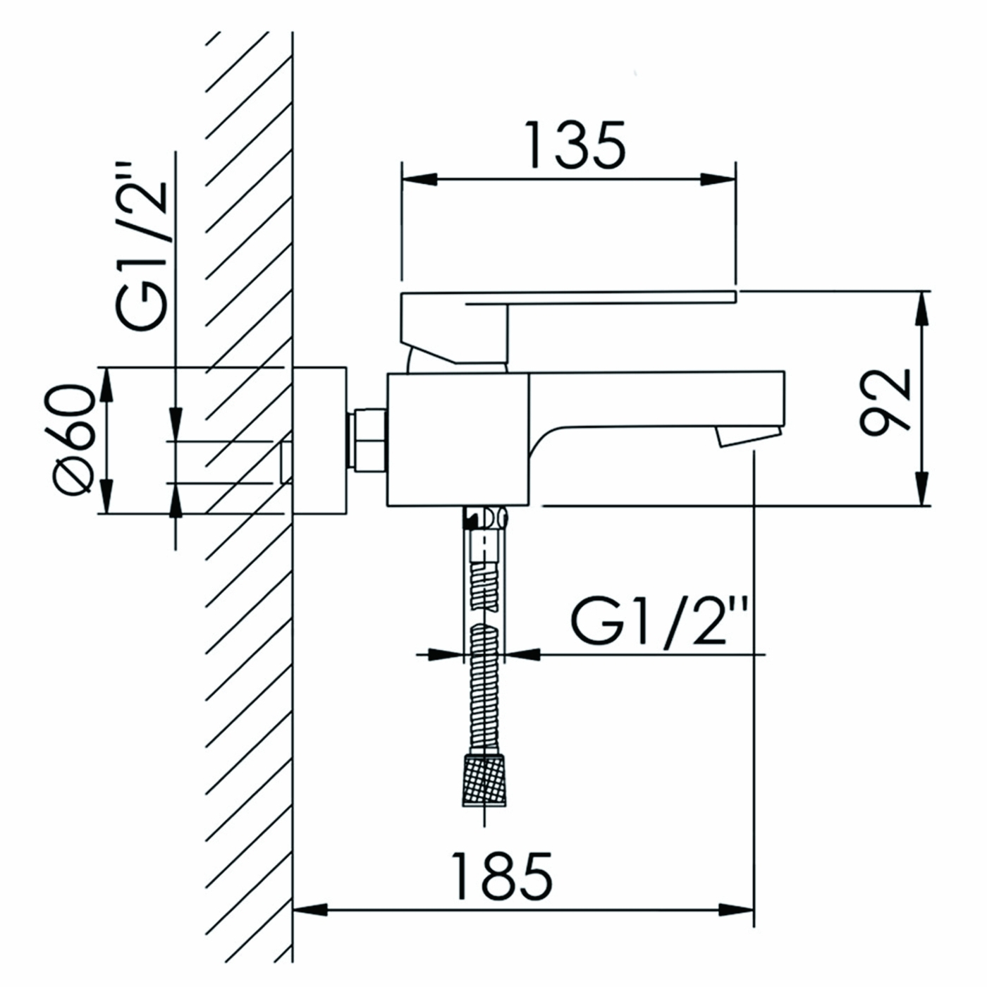 Изображение товара Смеситель для ванны D-LIN D130365-A однорычажный черный