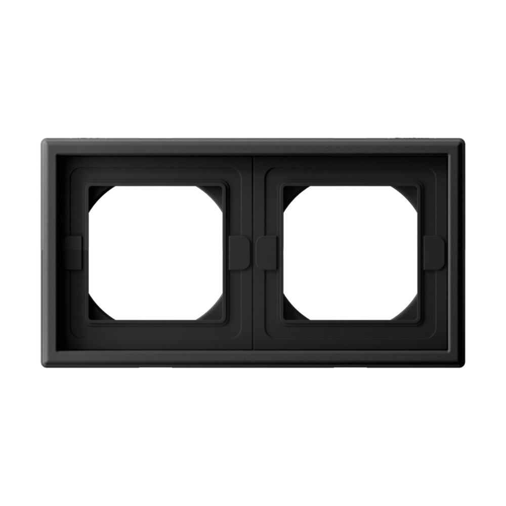 Изображение товара Рамка для розеток и выключателей Systeme electric ArtGallery Aqua 2 поста цвет карбон