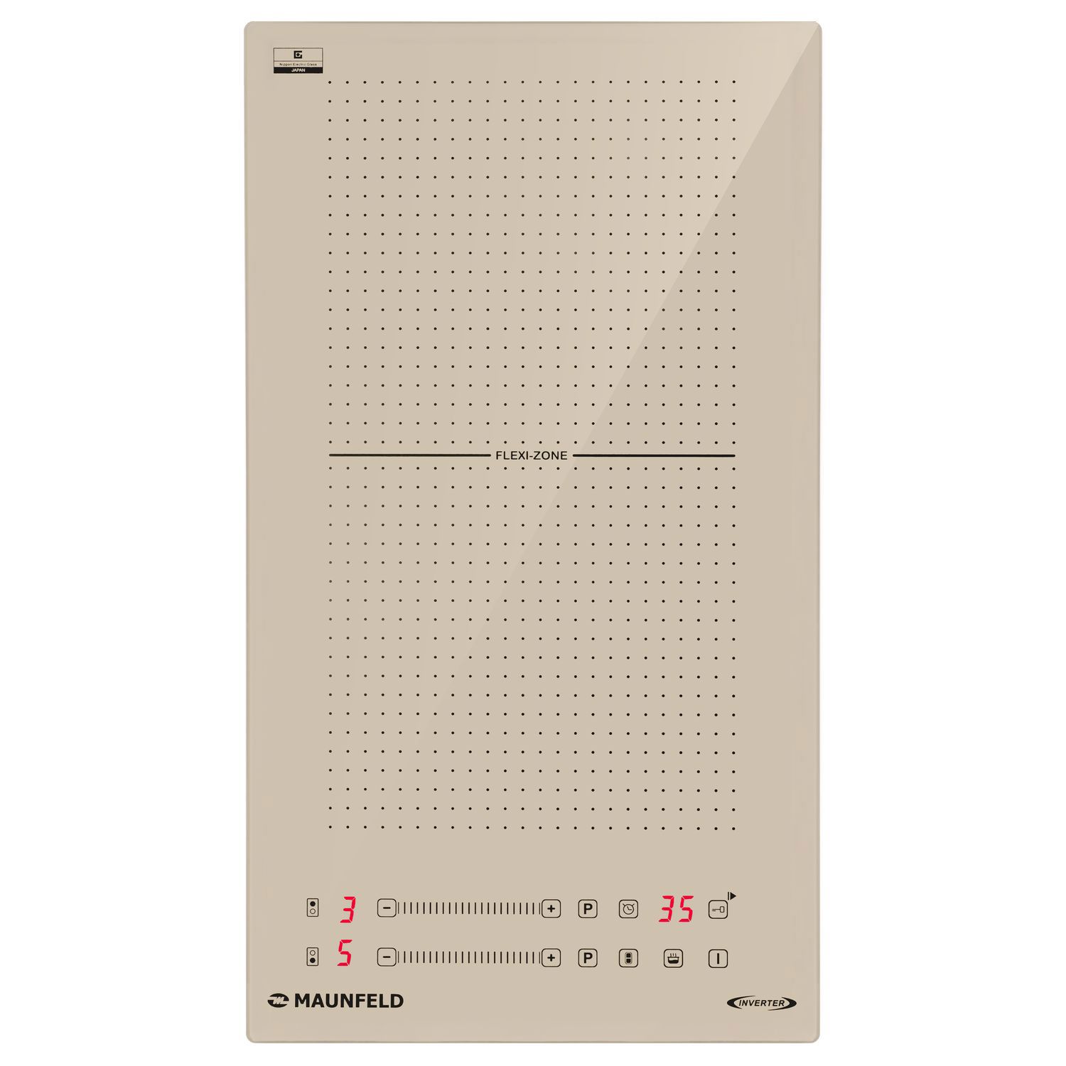 Изображение товара Индукционная варочная панель Maunfeld CVI292S2FBG Inverter 29 см 2 конфорки бежевый