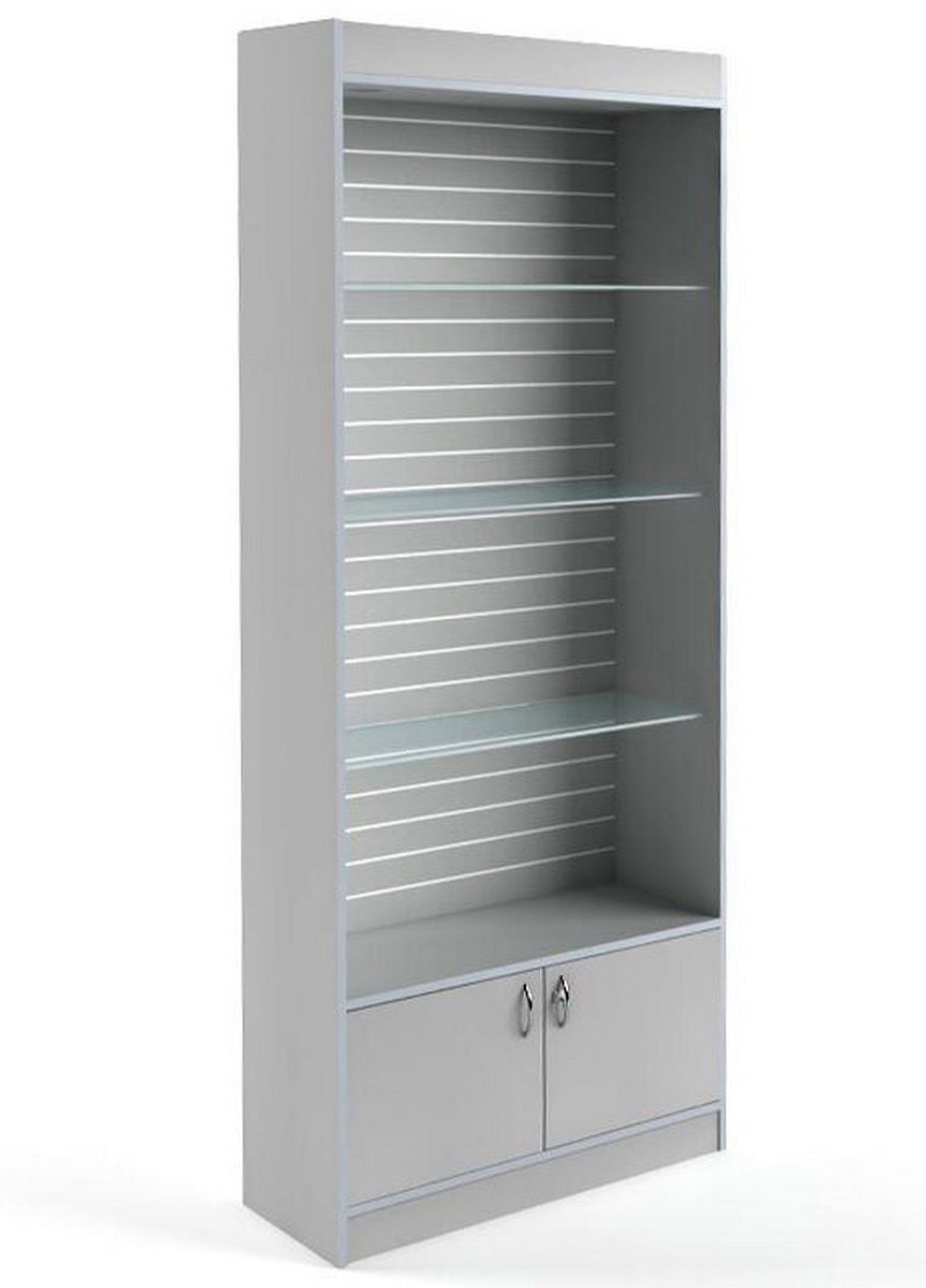 Изображение товара Шкаф-витрина 85x200 см Универсал №62-Э серый с подсветкой