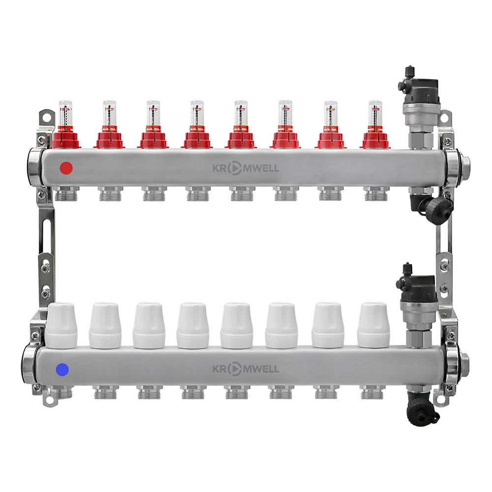 Изображение товара Коллекторная группа с расходомерами KW.SM60 1x3/4 евроконус нержавеющая сталь