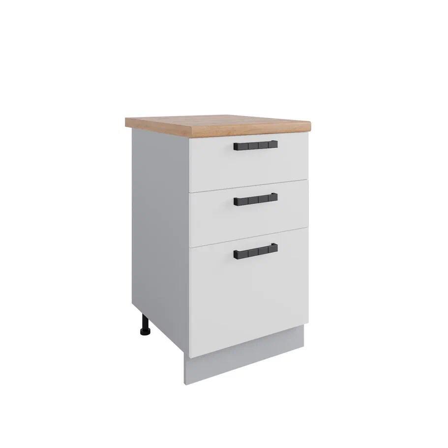 Изображение товара Кухонный шкаф напольный Nova 50x81.6x60 см из ЛДСП и МДФ Белый софт