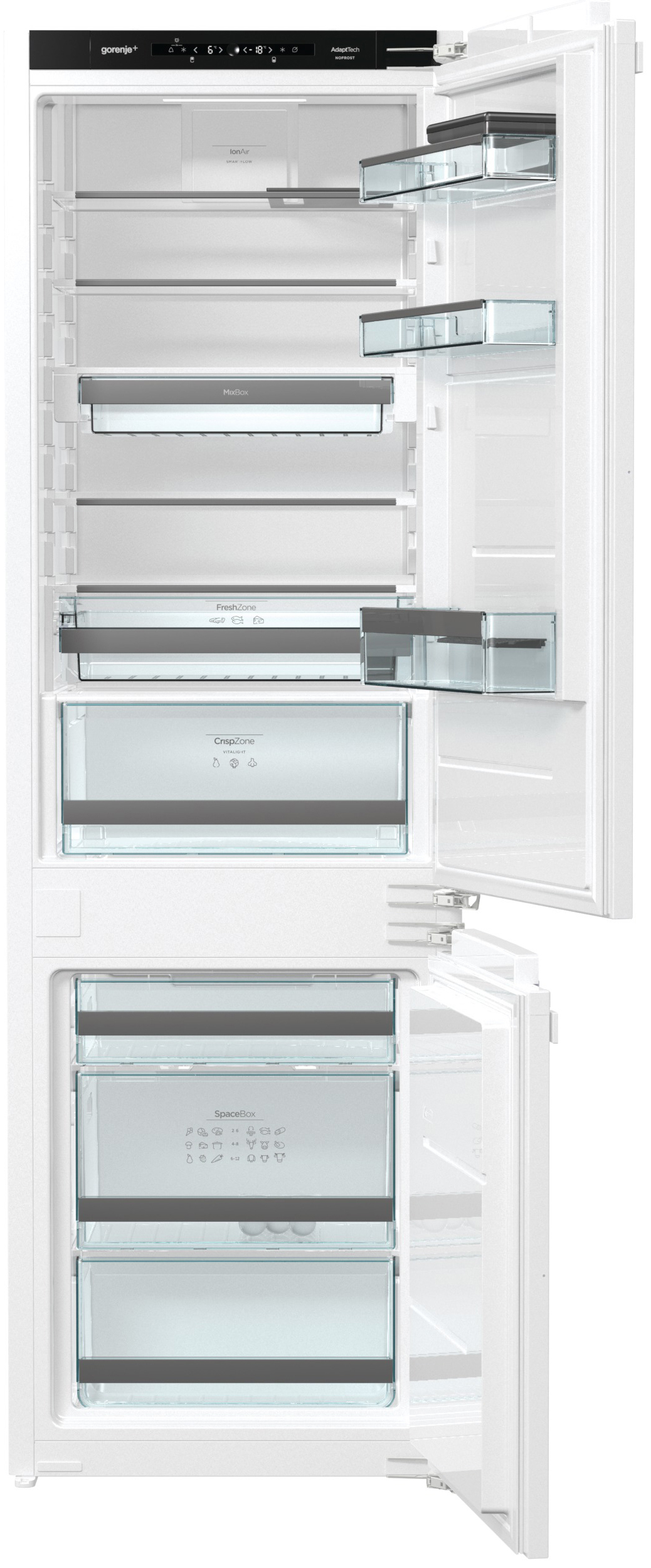 Изображение товара Встраиваемый холодильник Gorenje GDNRK5182A2 55.5x177.2 см белый, двухкамерный, No Frost