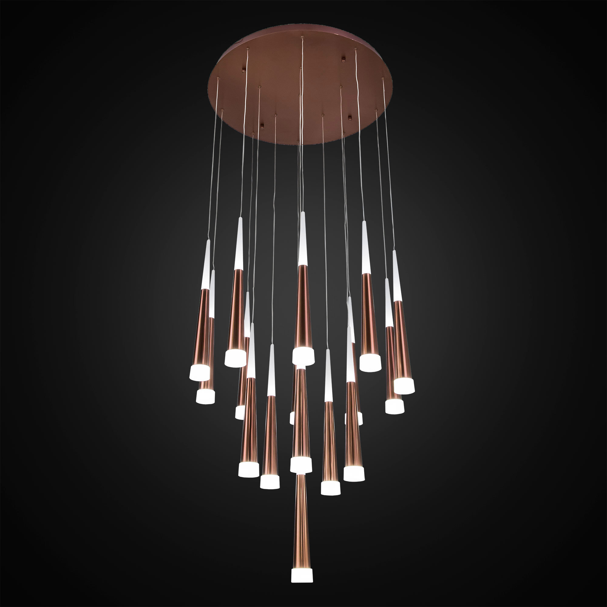 Изображение товара Люстра светодиодная Citilux Вегас CL227163 коричневая 16 плафонов 18 м²