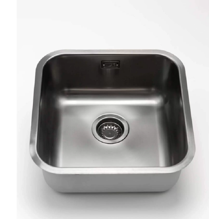 Изображение товара Мойка для кухни Grandex Aqua Select 44 PVD 44.5x44.5см глубина чаши 18.50см с сифоном нержавеющая сталь цвет антрацит