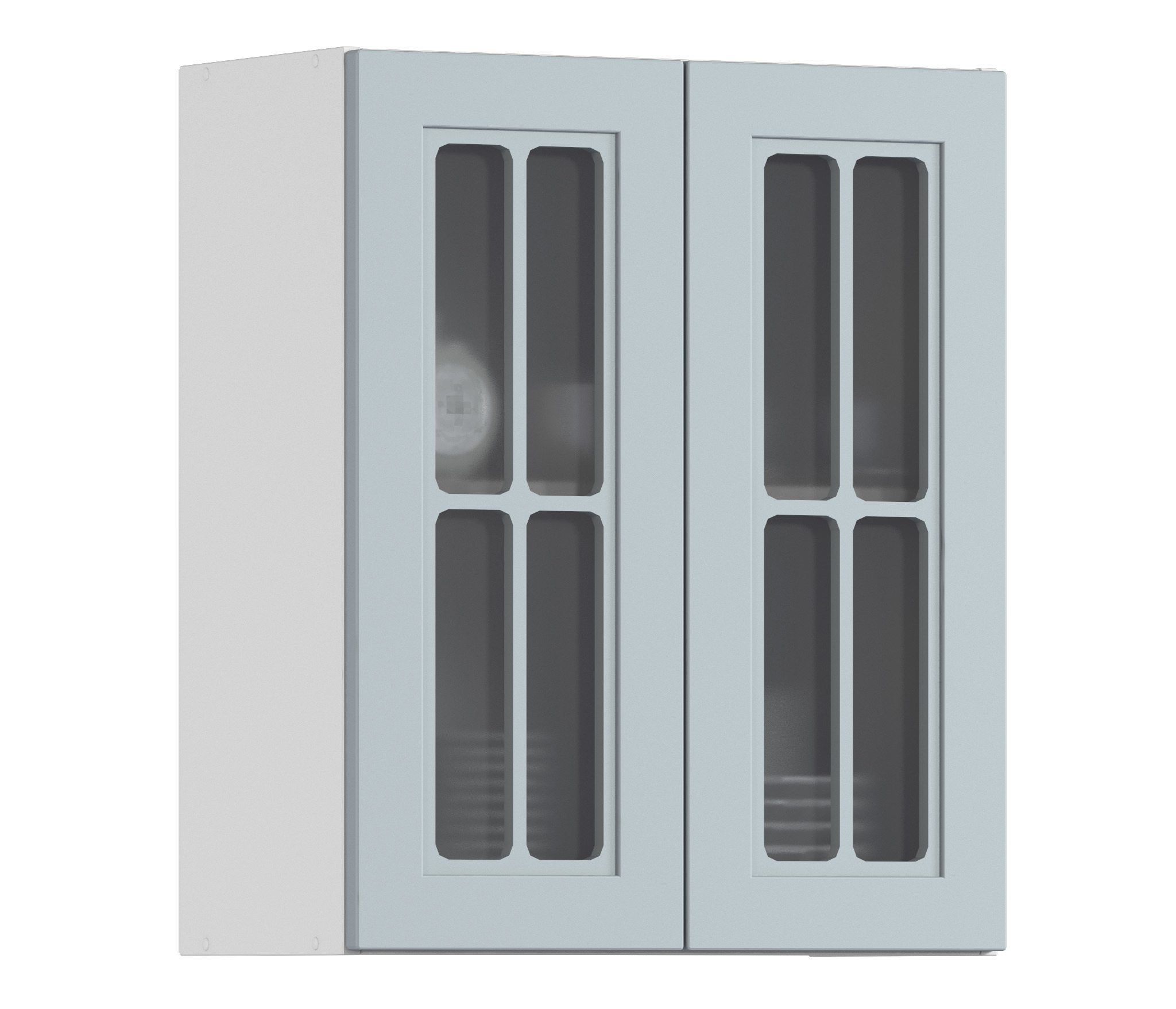 Изображение товара Навесной шкаф Регина Столплит 60 см серый с стеклянными фасадами МДФ