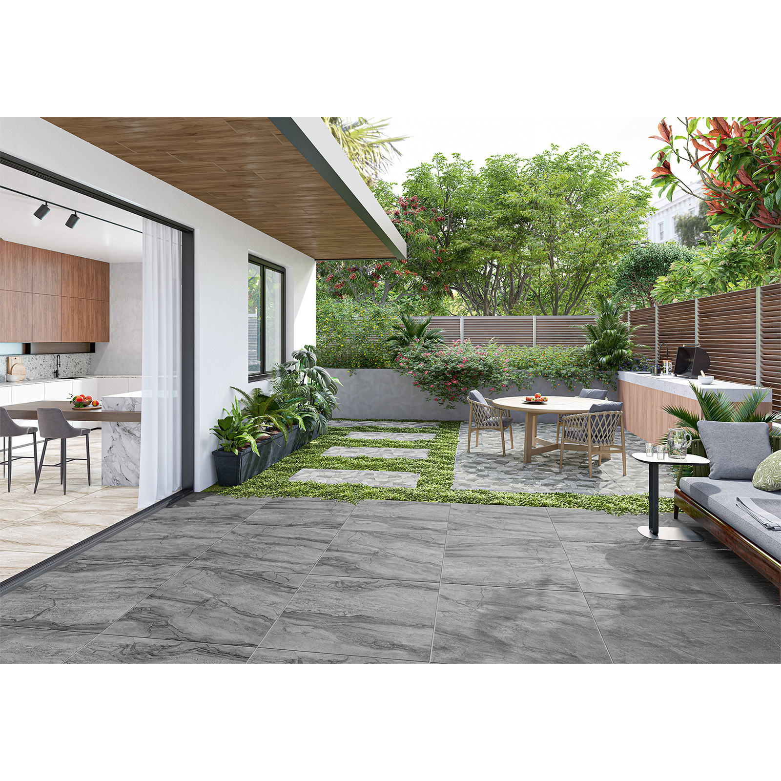 Изображение товара Керамогранит Alma Ceramica Bottichino 60x60 см графит мрамор эффект морозостойкий