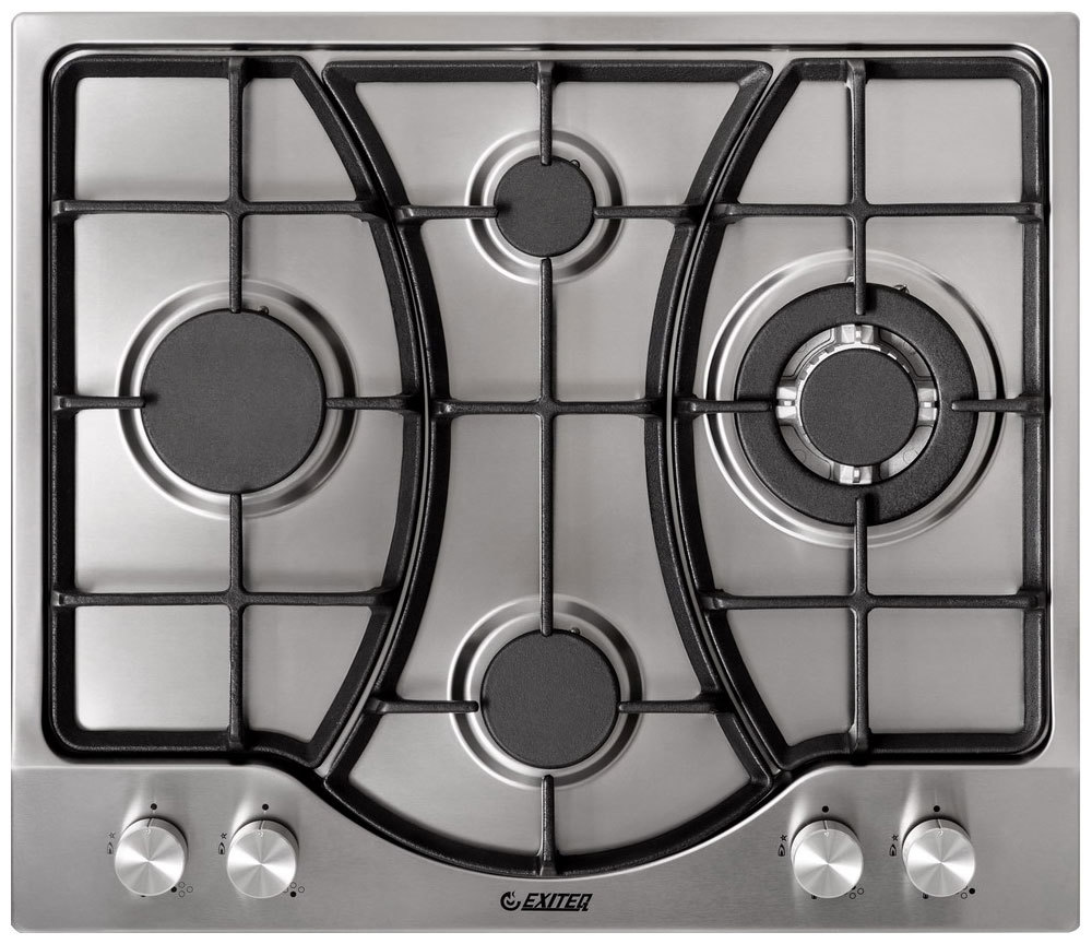 Изображение товара Газовая варочная панель Exiteq PF 640 STX-E/А 58 см 4 конфорки нержавеющая сталь