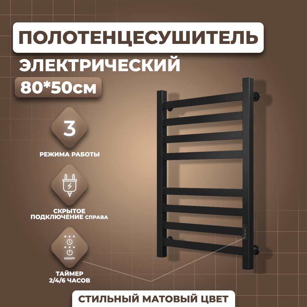 Изображение товара Электрический полотенцесушитель Маргроид Хелми B1(4+4) 50x80 см с таймером и электроподключением