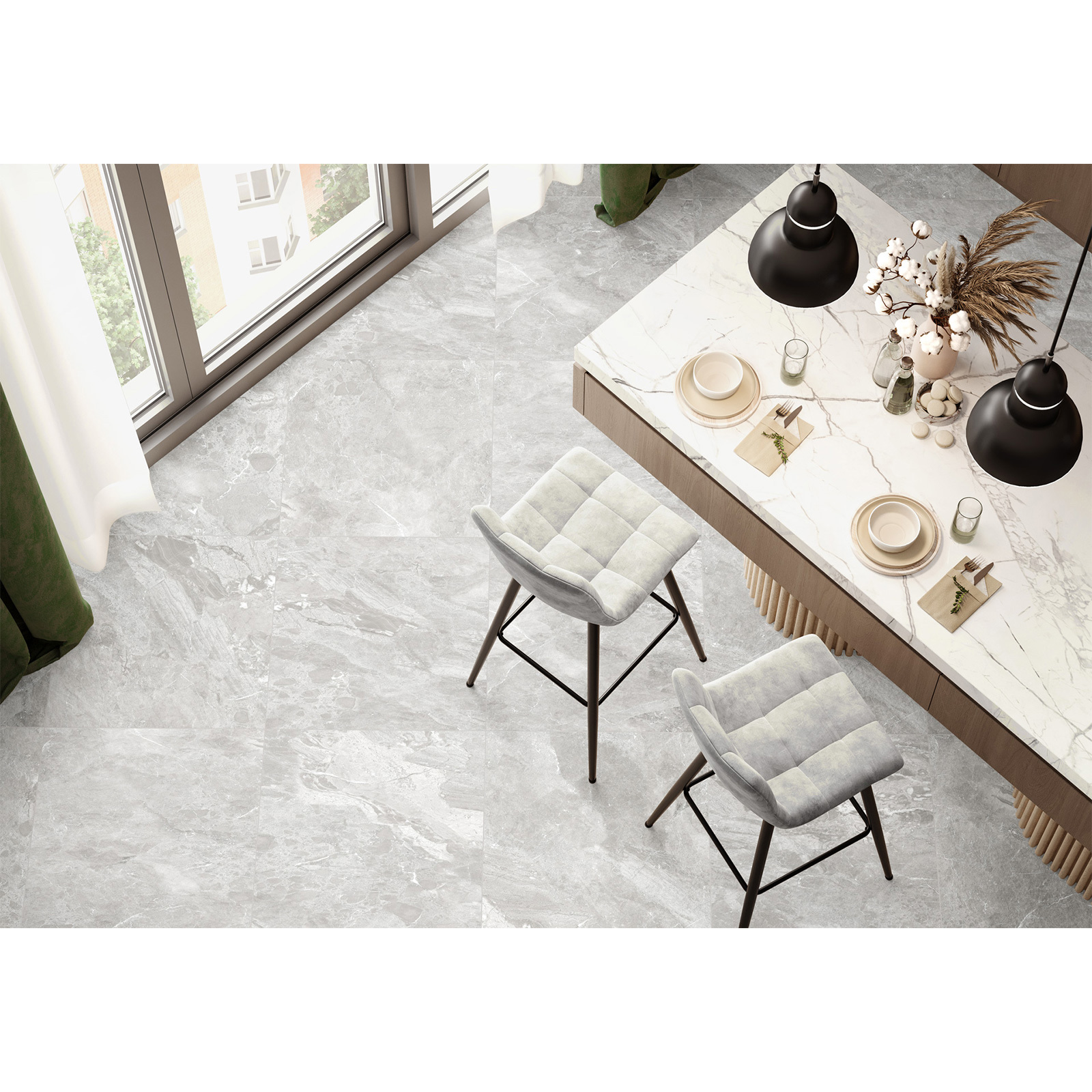 Изображение товара Керамогранит Artkera group Greiny 6060GRY15M 60x60см серый мрамор