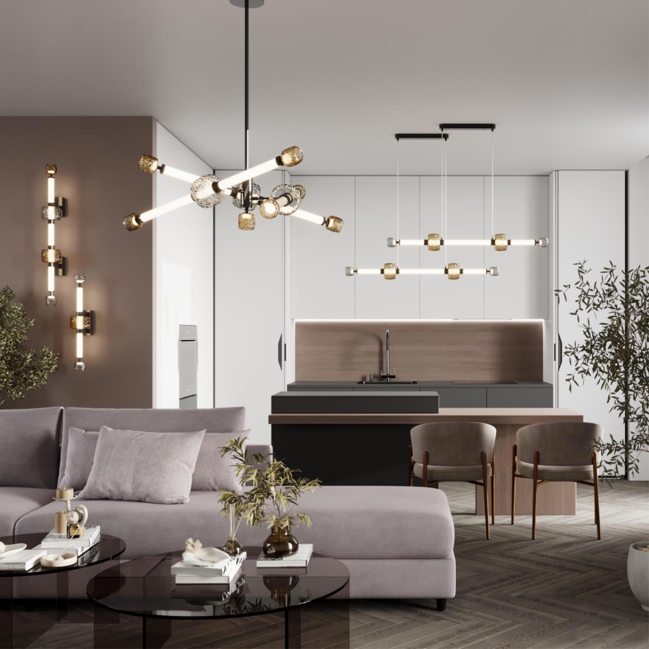 Изображение товара Люстра подвесная светодиодная Odeon Light Kliff Od_5427_40l 12 м² нейтральный белый свет цвет черный