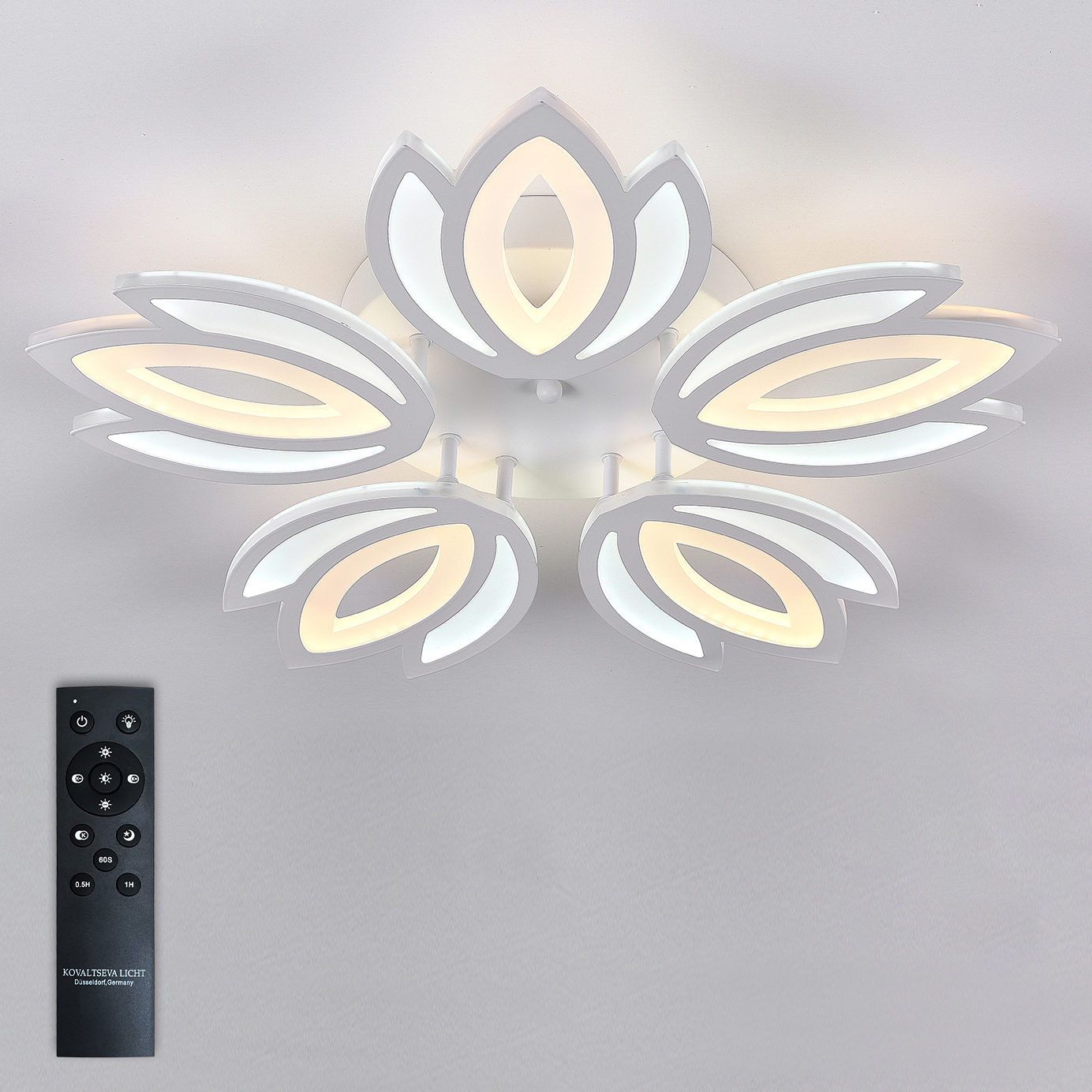 Изображение товара Люстра потолочная светодиодная Natali Kovaltseva LED LAMPS 81124 с пультом и изменением оттенков бе