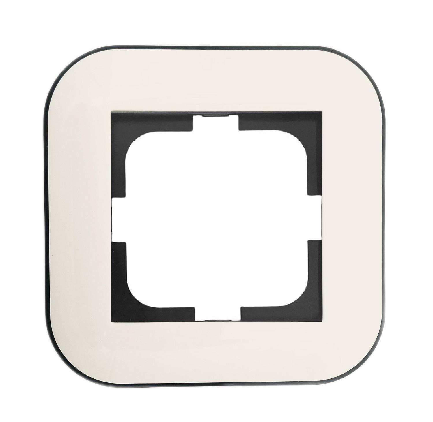 Изображение товара Рамка для розеток и выключателей Ovivo Loft 1 пост белый/черный Изображение товара Рамка для розеток и выключателей Ovivo Loft 1 пост белый/черный