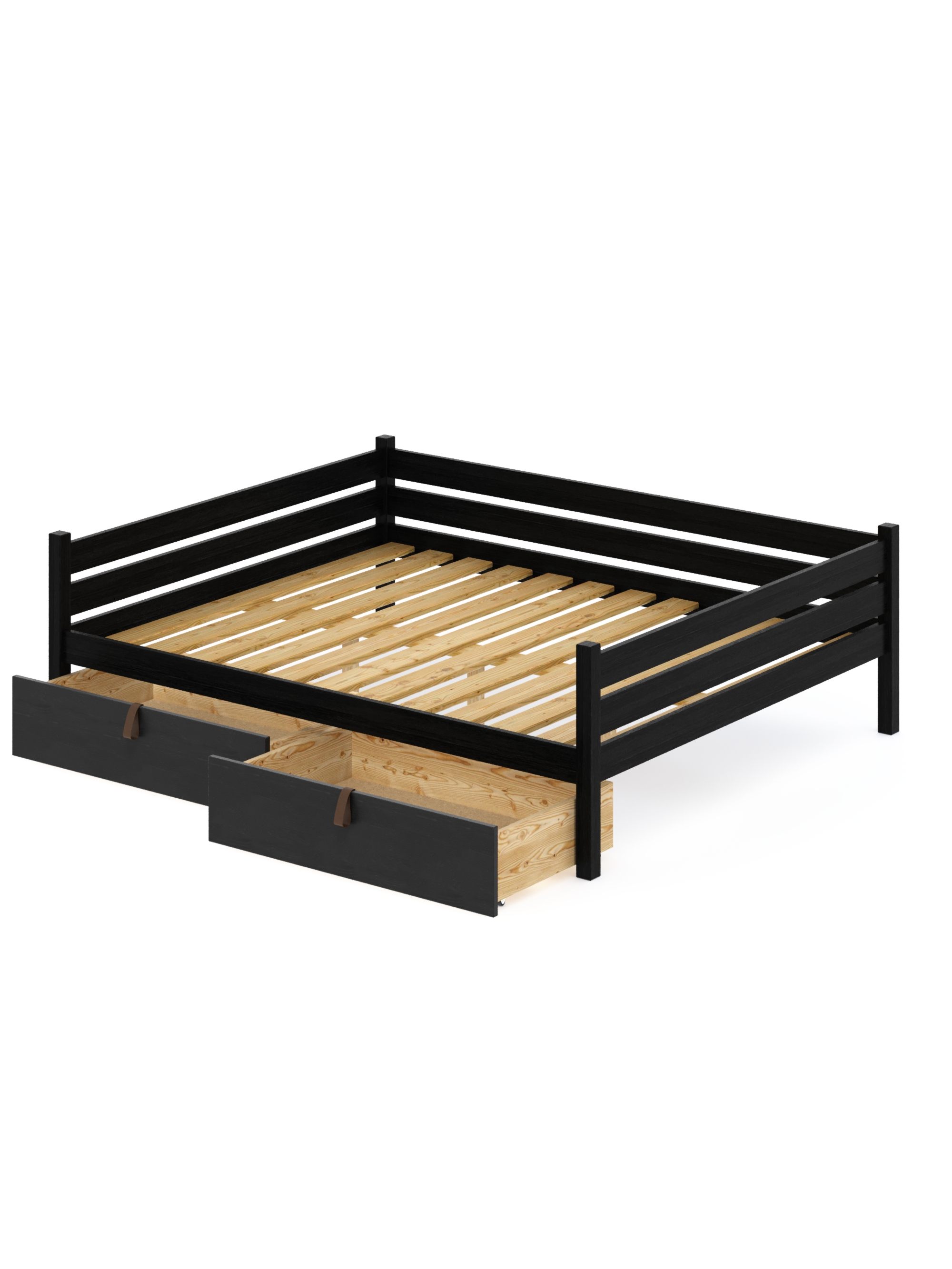 Изображение товара Кровать Solarius Tahta160-190onix-2yash 170 x 63 x 200 см сосна цвет черный