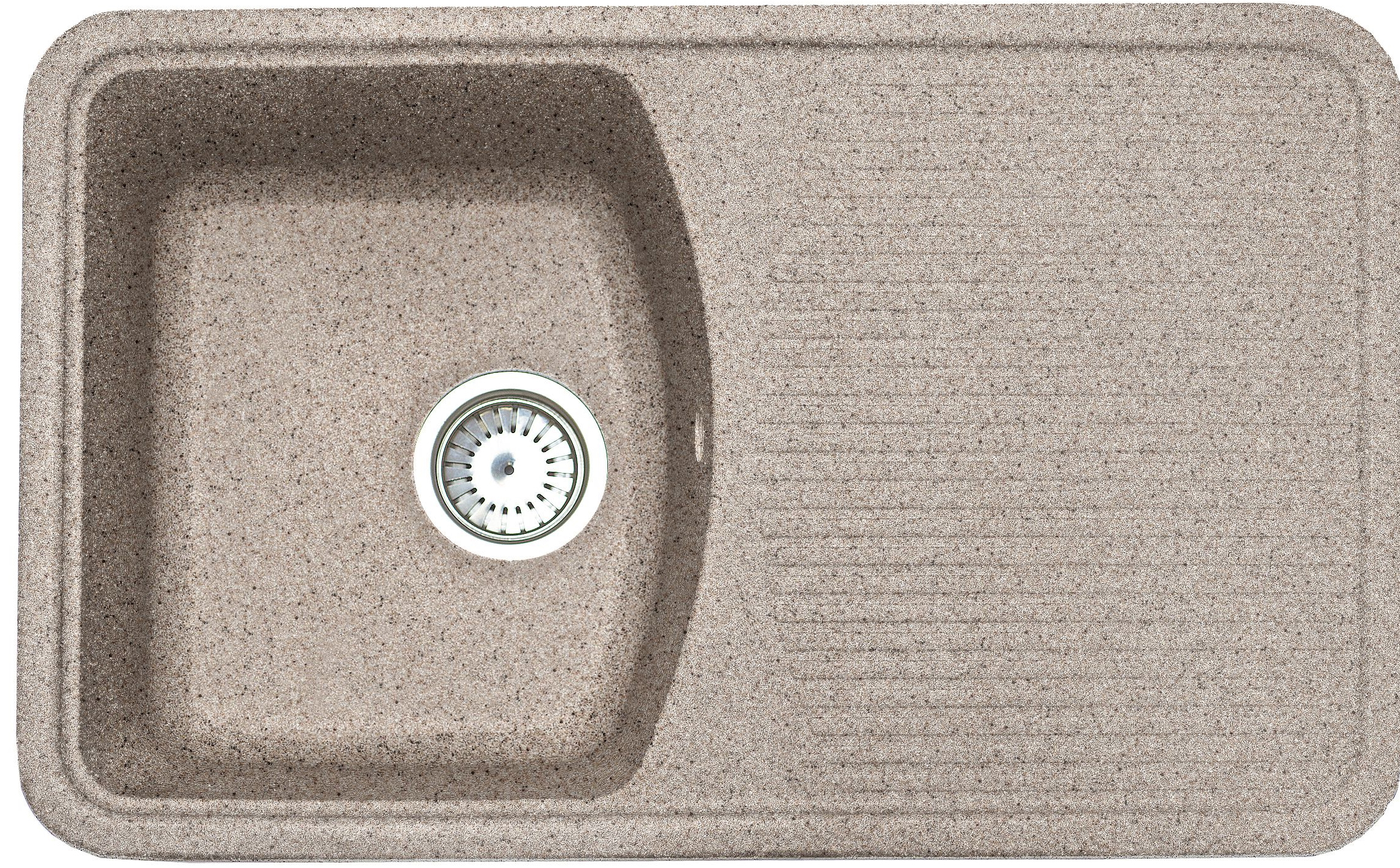 Изображение товара Кухонная мойка Fosto КМ 76-47 бежевая из кварцевого композита с крылом