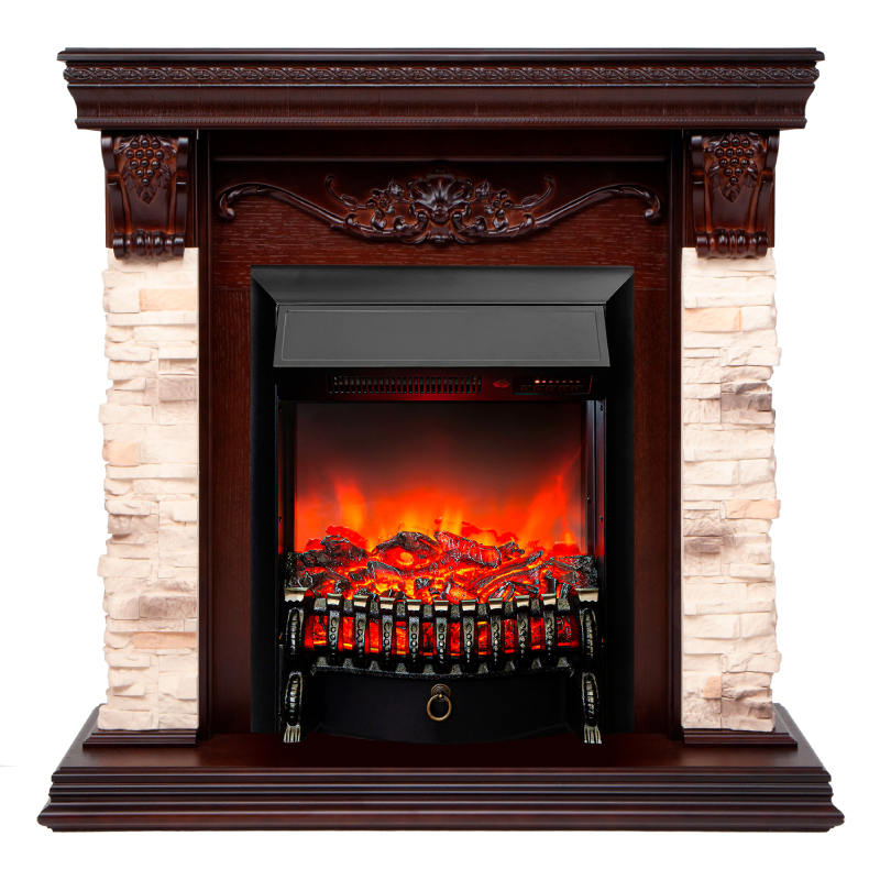 Изображение товара Каминокомплект Realflame Patricia STD EUG-NT с очагом Fobos Lux BL 1550Вт античный орех