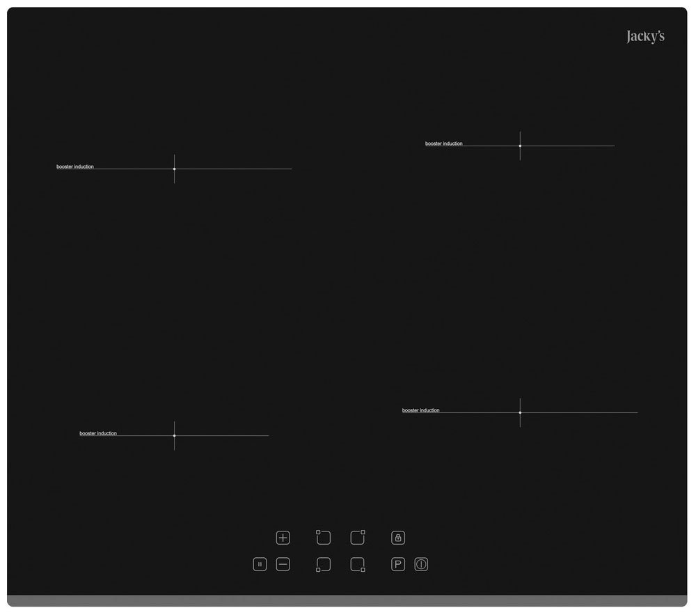 Изображение товара Электрическая варочная панель Jacky`s JH IB66 59 см 4 индукционных конфорки черная