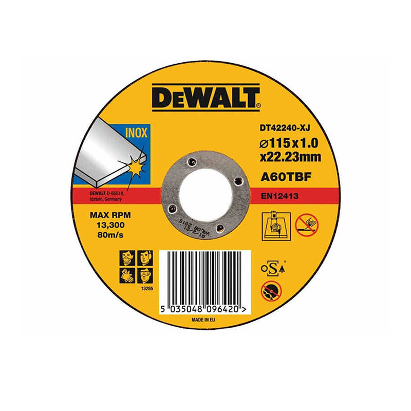 Изображение товара Диск отрезной по нержавеющей стали Dewalt Inox DT42240 115x22x