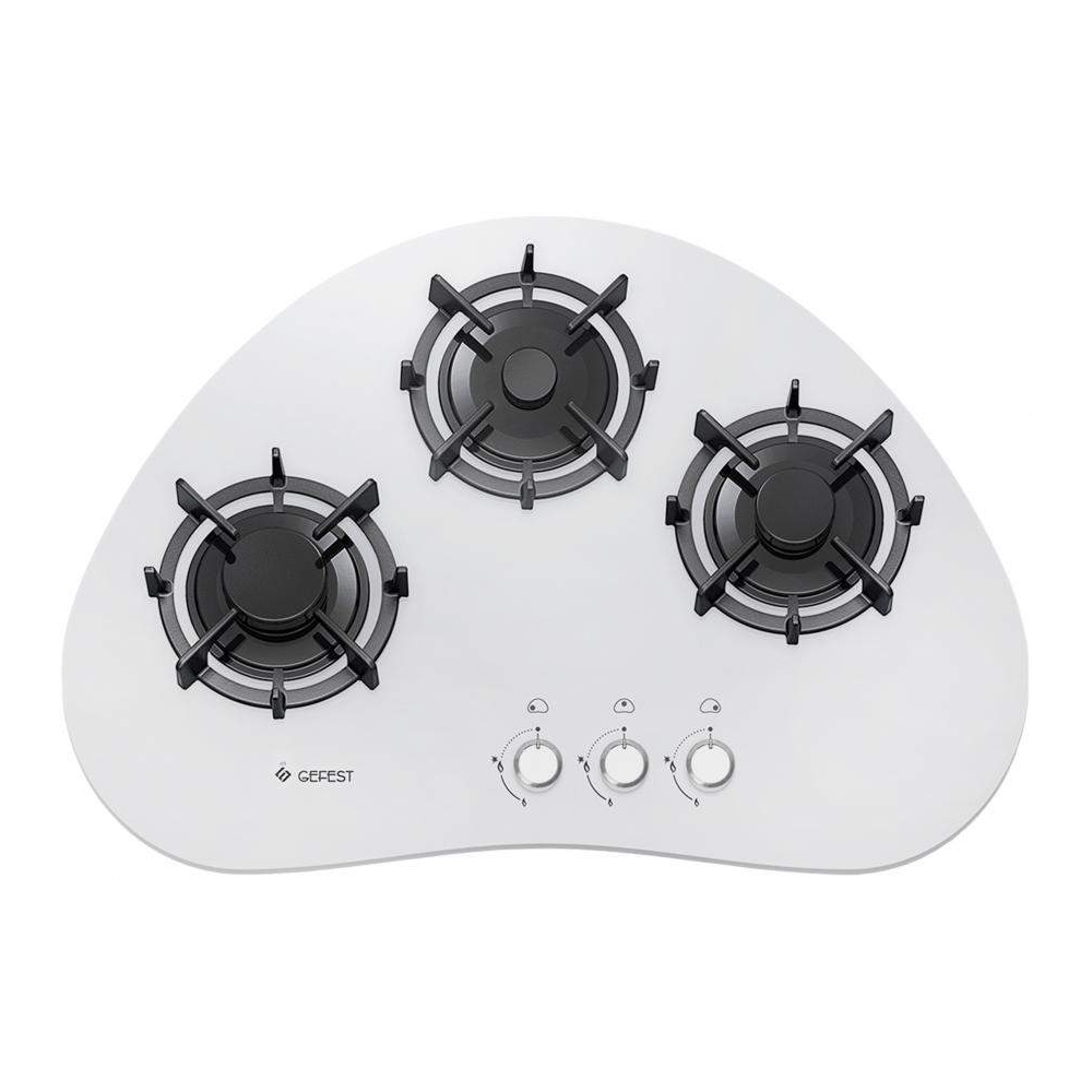 Изображение товара Газовая варочная панель Gefest СГ СН 2120 К6 73.3 см 3 конфорки белая