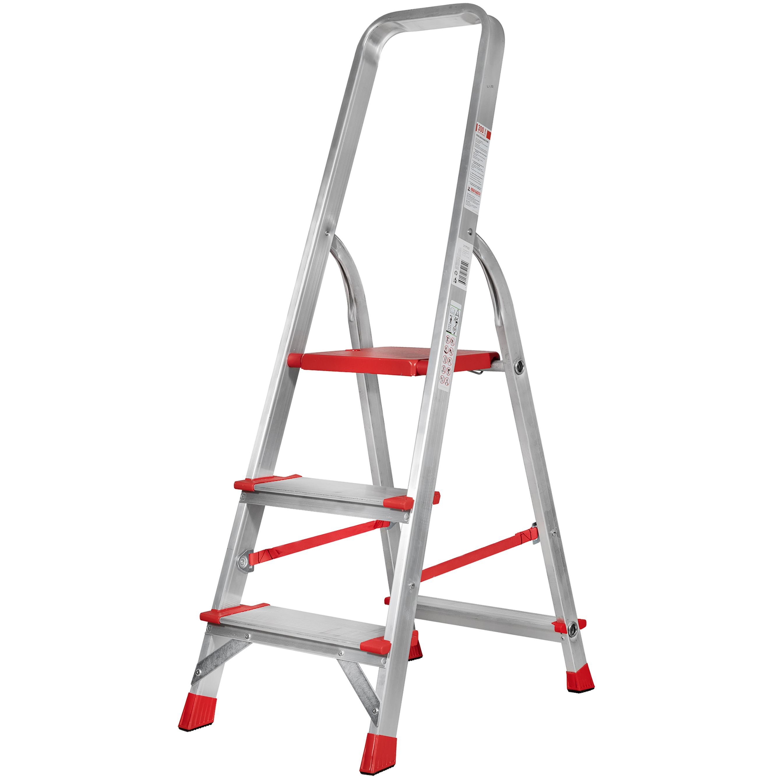 Изображение товара Стремянка алюминиевая Новая Высота NV 3117 3 ступени, максимальная нагрузка 225 кг