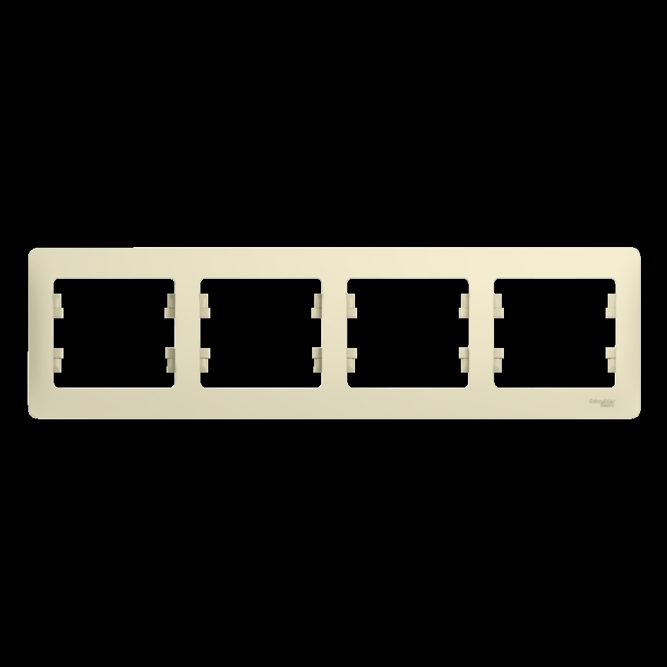 Изображение товара Рамка для розеток и выключателей Systeme electric Glossa 4 поста бежевый Изображение товара Рамка для розеток и выключателей Systeme electric Glossa 4 поста бежевый