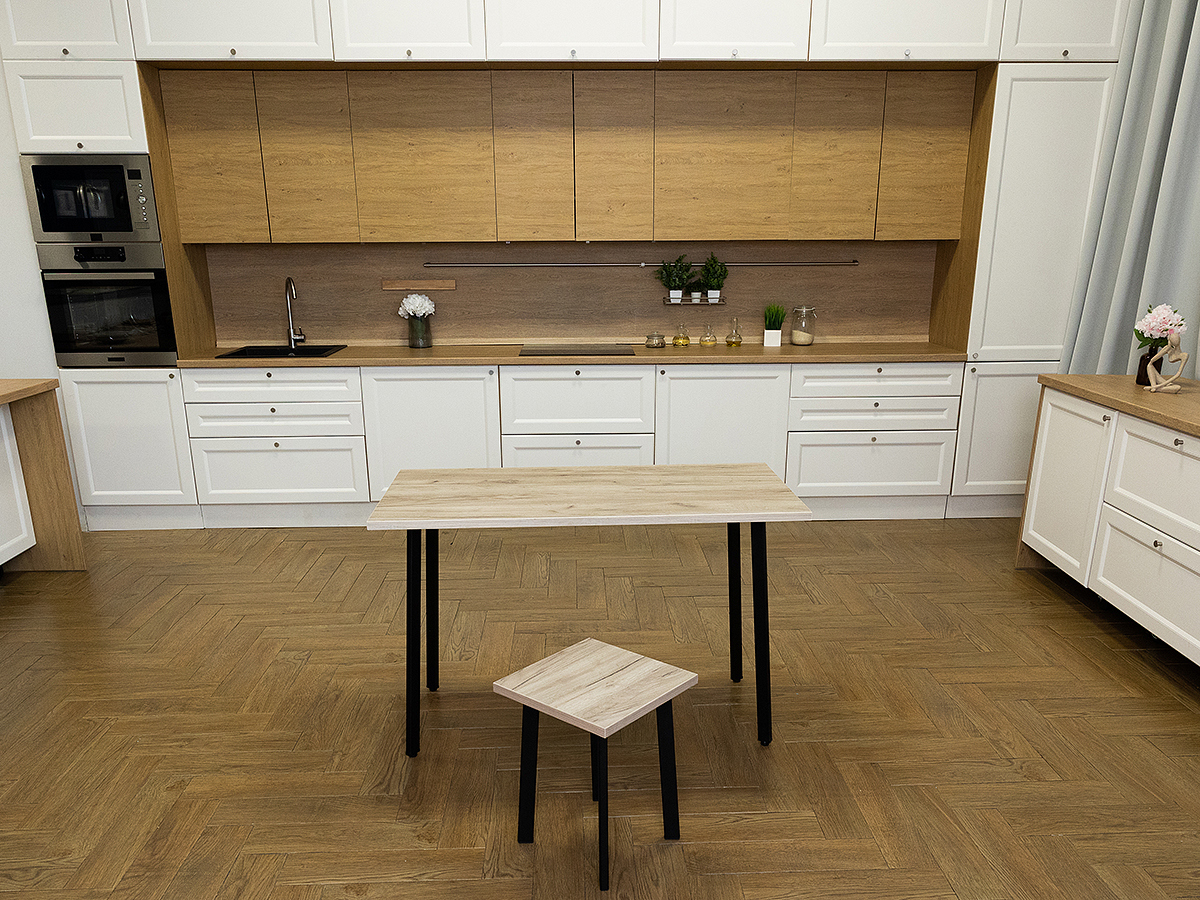 Изображение товара Кухонный стол Diko Loft Delight Dining DL-868251 120x60x75 см цвет дуб серый крафт Изображение товара Кухонный стол Diko Loft Delight Dining DL-868251 120x60x75 см цвет дуб серый крафт