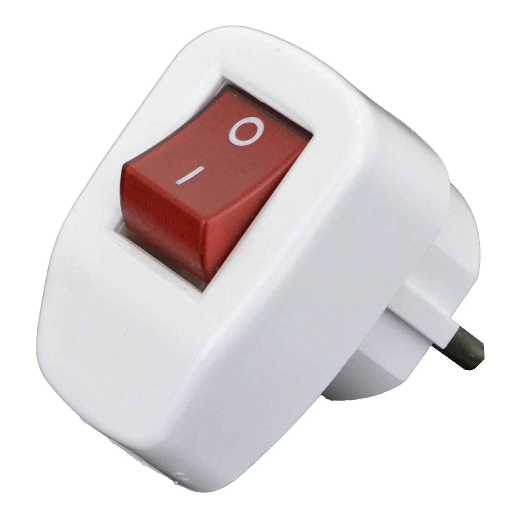 Изображение товара Вилка с выключателем угловая AY-KA 16А 250В с заземлением белая