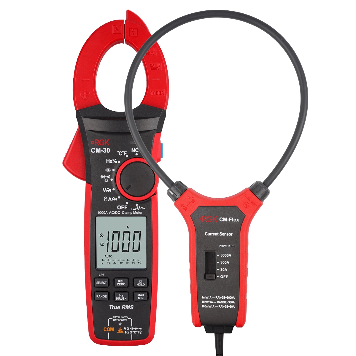 Изображение товара Клещи токоизмерительные RGK CM-30 с токовыми датчиками RGK CM-Flex