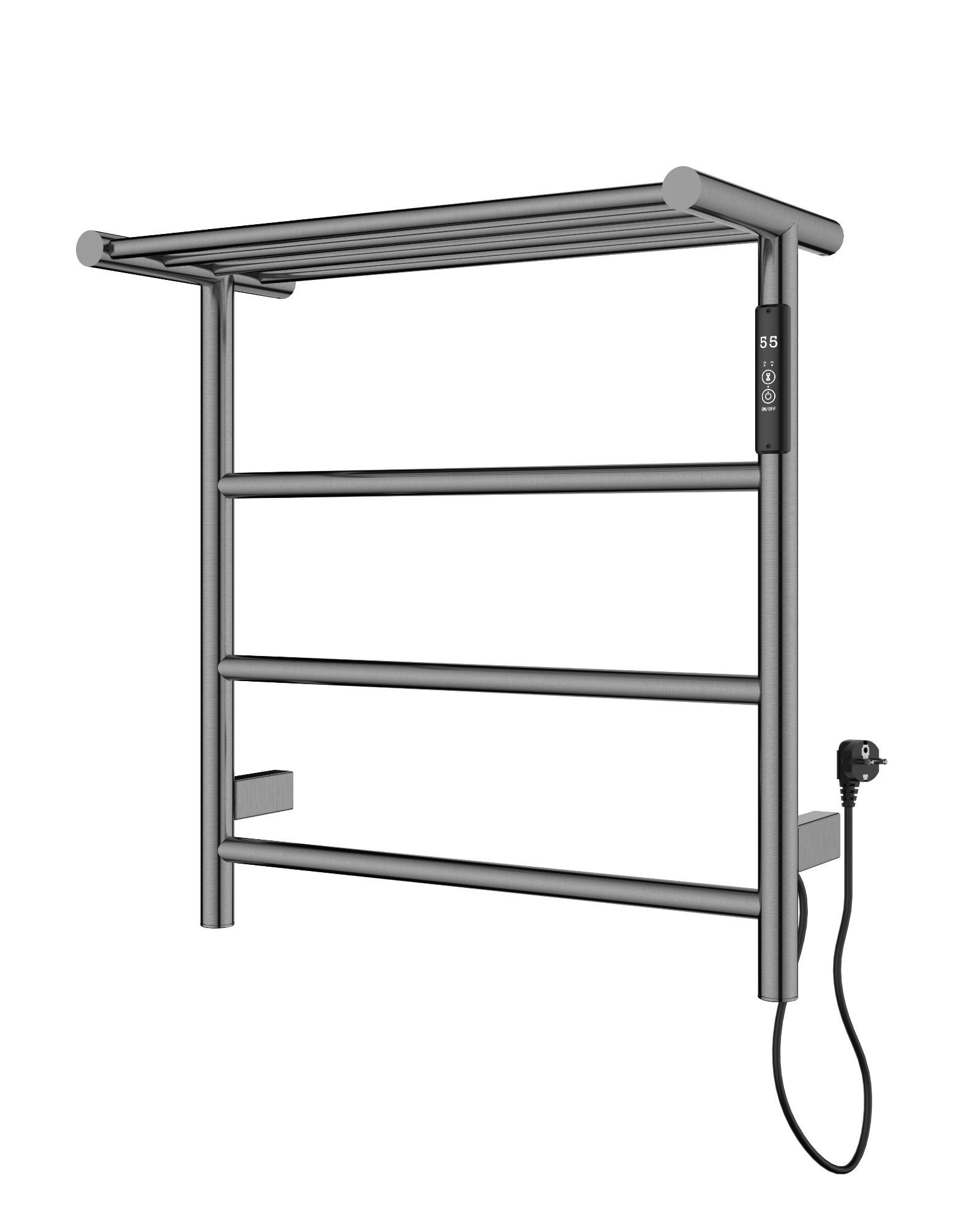 Изображение товара Электрический полотенцесушитель Wonzon & Woghand 475x499 мм 60 Вт с терморегулятором и полкой темны