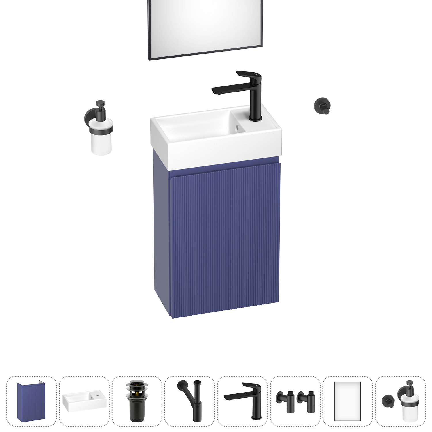 Изображение товара Тумба с раковиной подвесная Wellsee WC Area 20216949R для ванной