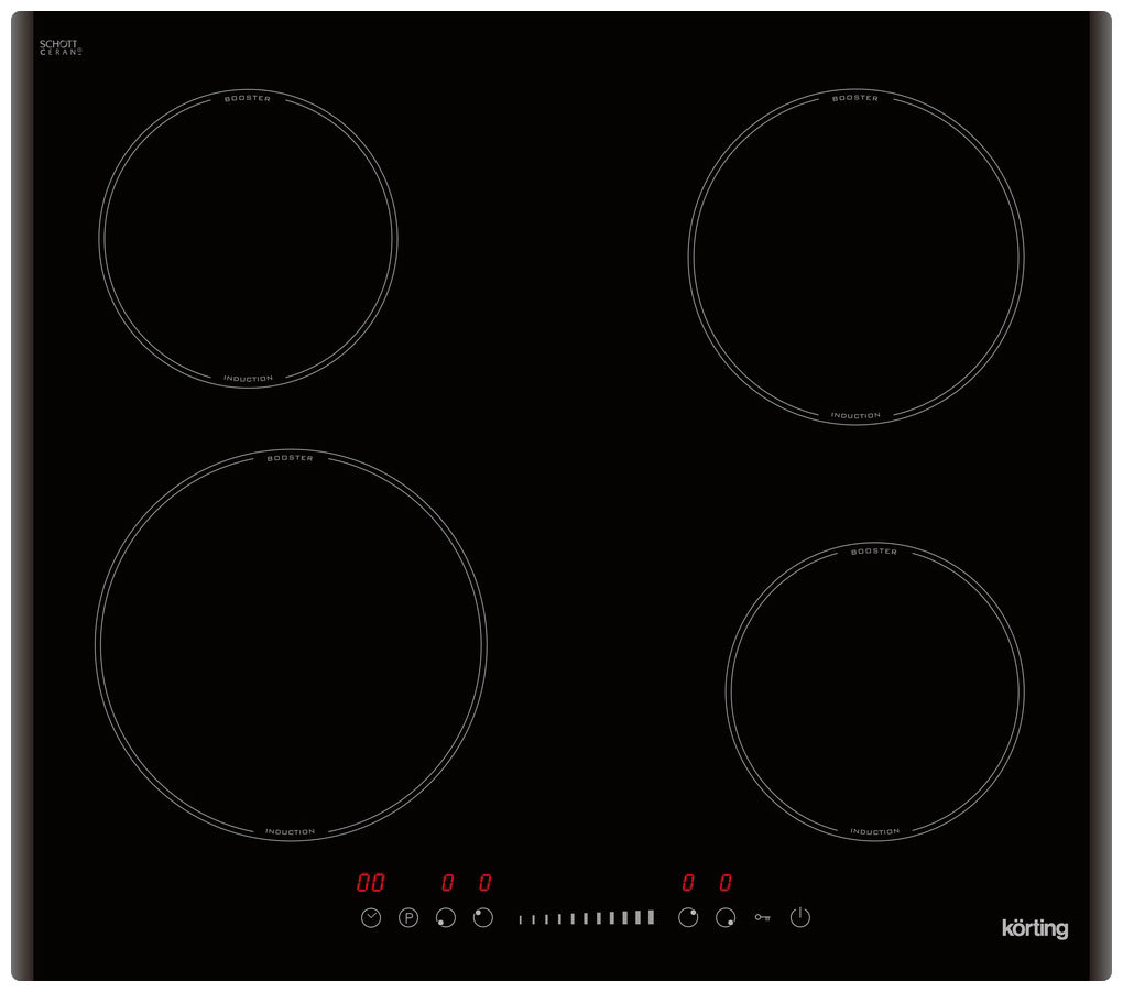 Изображение товара Электрическая варочная панель Korting HI 64540 B 4 конфорки стеклокерамика индукция
