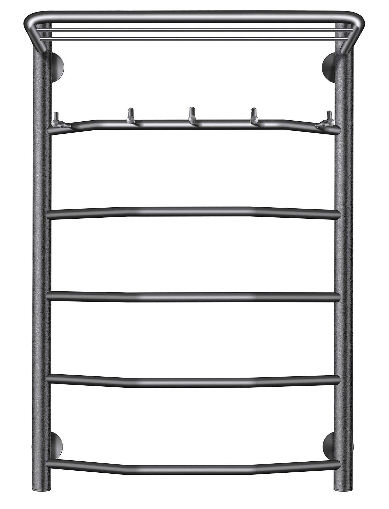 Изображение товара Полотенцесушитель электрический Secado Агата 1 КСП R 500x800 мм 300 Вт с терморегулятором и полкой лесенка цвет графит