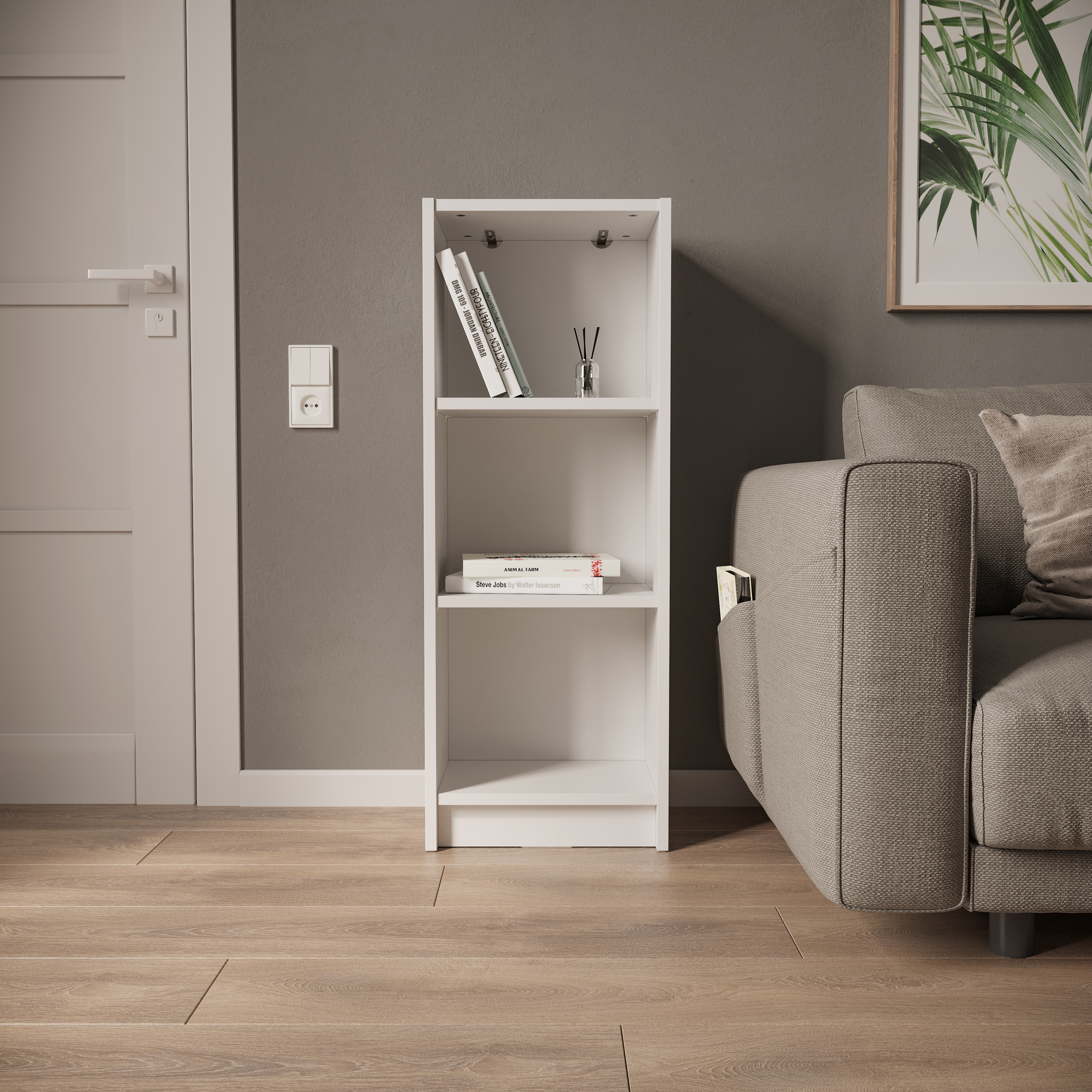 Изображение товара Стеллаж деревянный Билли 40x106x28 см ЛДСП белый для хранения книг и документов