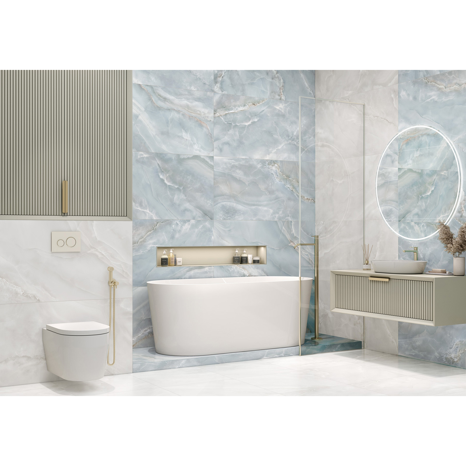 Изображение товара Керамогранит Delacora Onyx 60x120 см серый для стен и пола