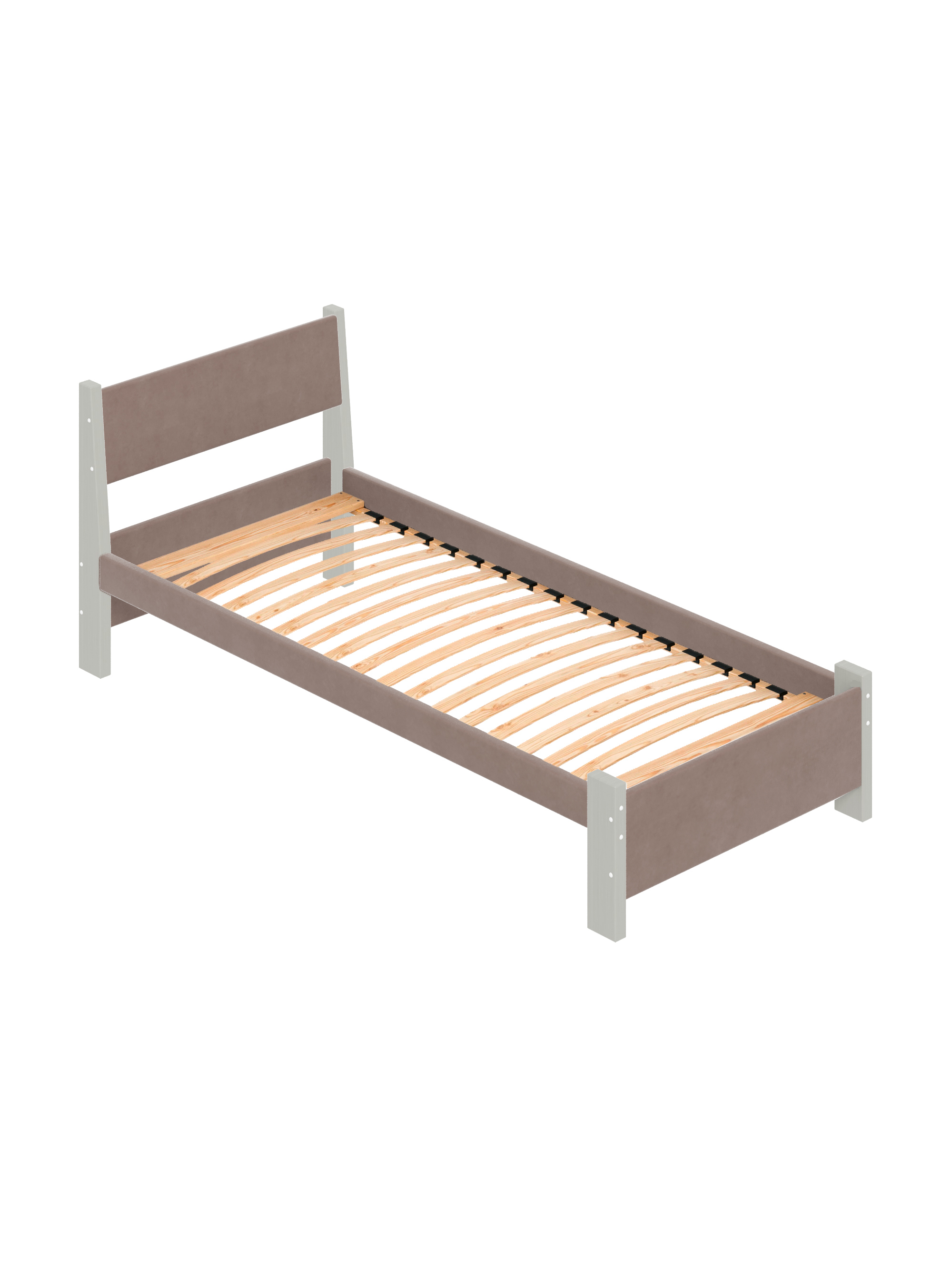 Изображение товара Кровать Solarius Мишка орто основание 100 x 80 x 200 см дерево цвет мокко мусс;платиновый