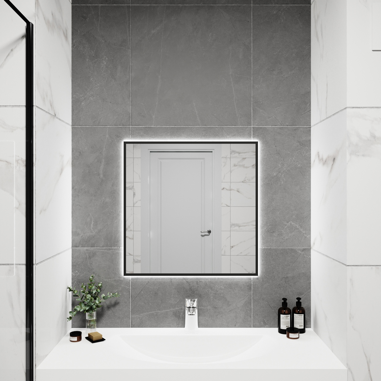 Изображение товара Зеркало со встроенной подсветкой One mirror 6060чсх 60x60 см Изображение товара Зеркало со встроенной подсветкой One mirror 6060чсх 60x60 см