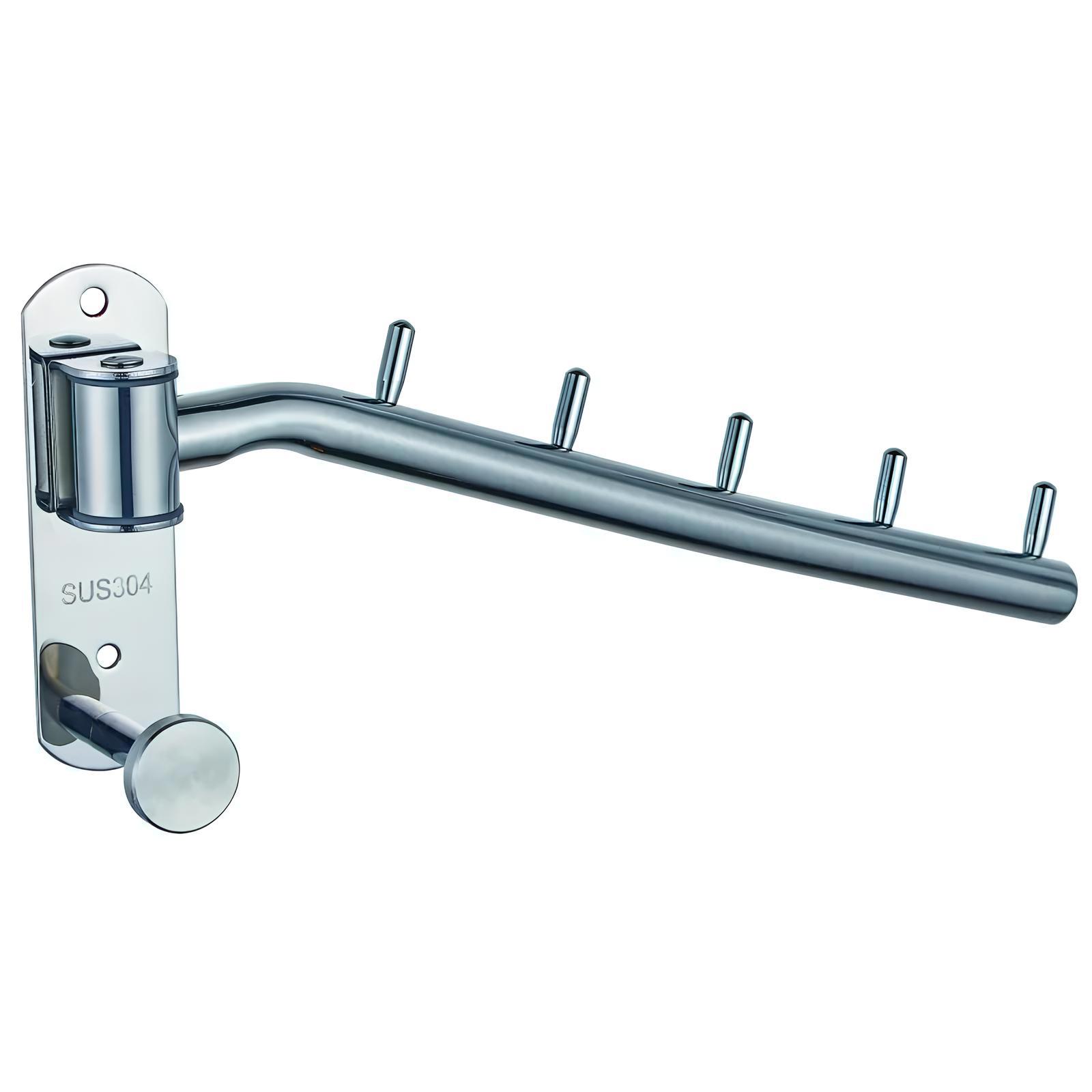 Изображение товара Вешалка для полотенец в ванную POTATO P338-5 поворотная с крючком хром