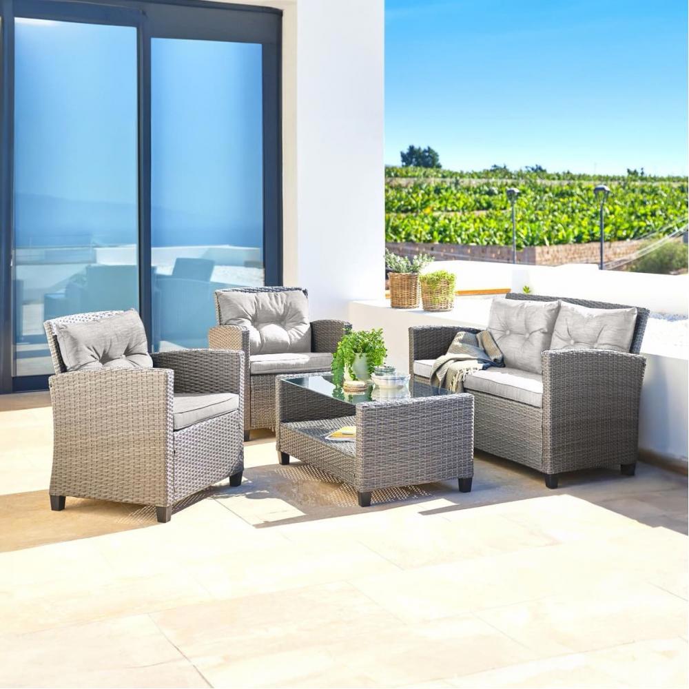 Изображение товара Набор садовой мебели для отдыха AFM-805B Beige из искусственного ротанга