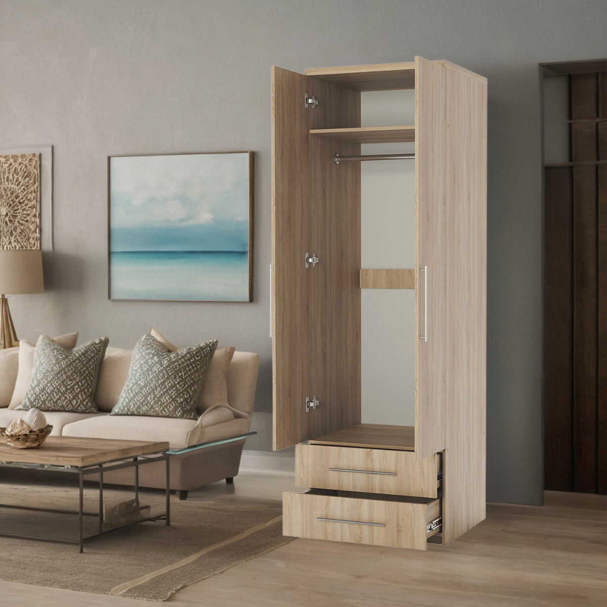 Изображение товара Шкаф распашной Шарм-Дизайн Мелодия МШЯ-21 60х60 Дуб Сонома