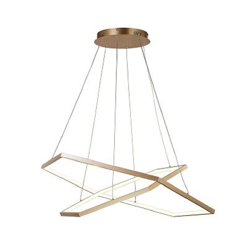 Изображение товара Люстра подвесная светодиодная Favourite Hexagon Fv_2103-14p 39 м² теплый белый (желтый) свет цвет золотистый