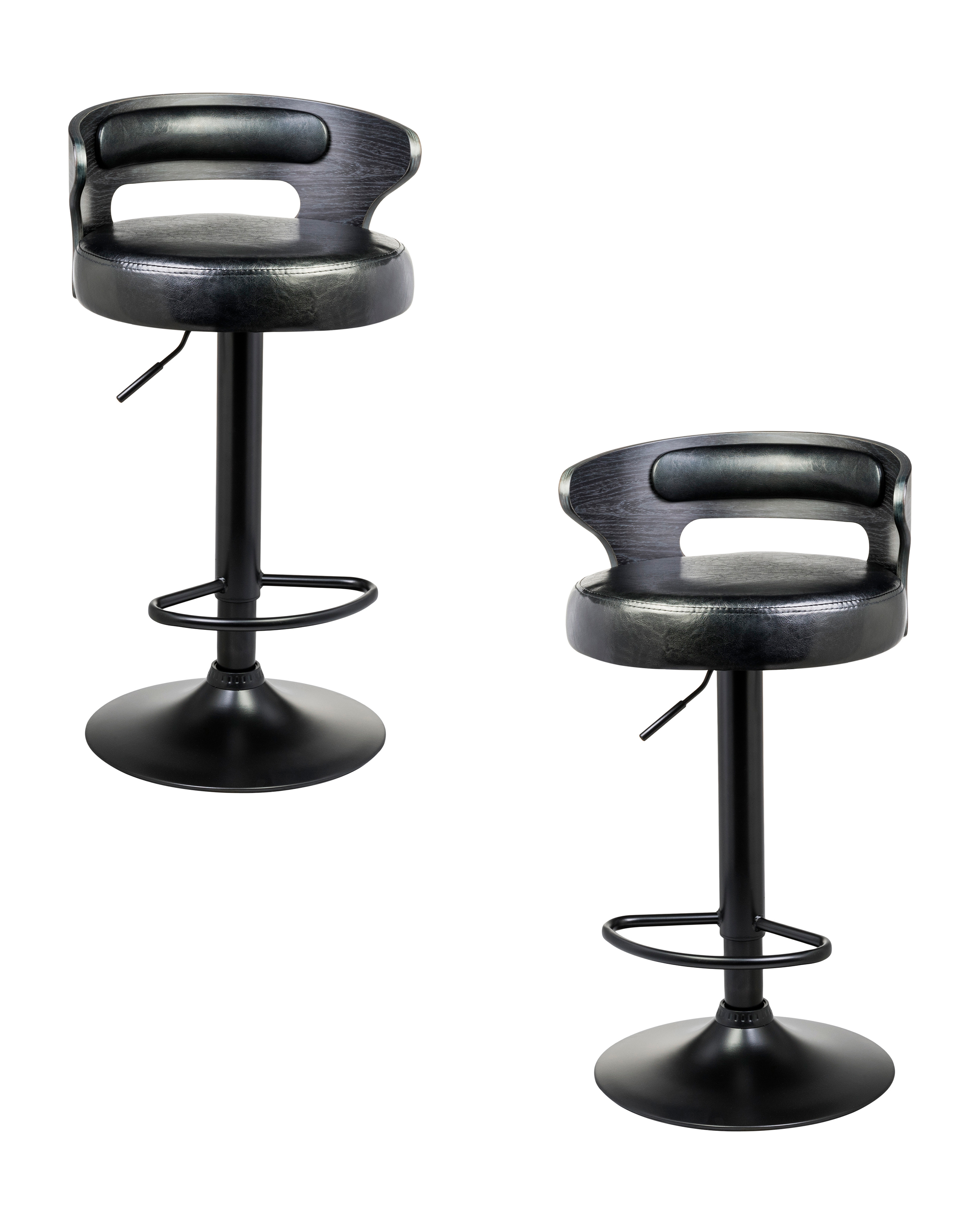 Изображение товара Комплект барных стульев 2 шт Dobrin Fred black lmz-1018 45x99x45 см цвет черный