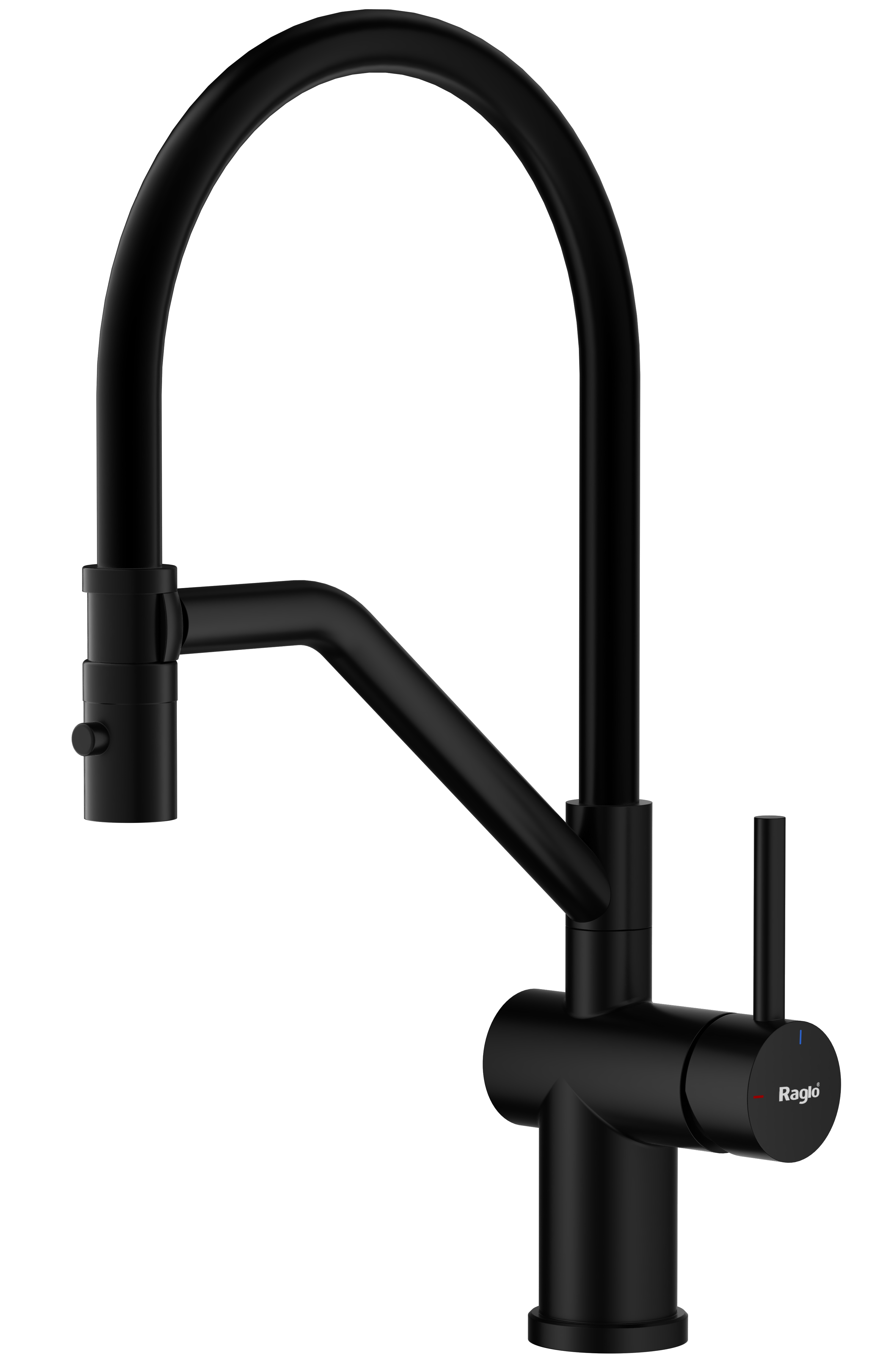 Изображение товара Смеситель для кухни R86 Raglo черный, выдвижная лейка, керамический картридж