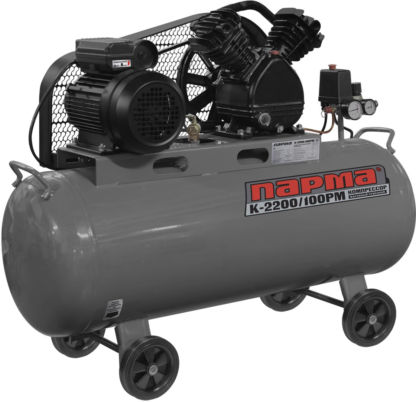Изображение товара Масляный компрессор Парма 02.014.00007 100 л 336 л/мин электродвигатель