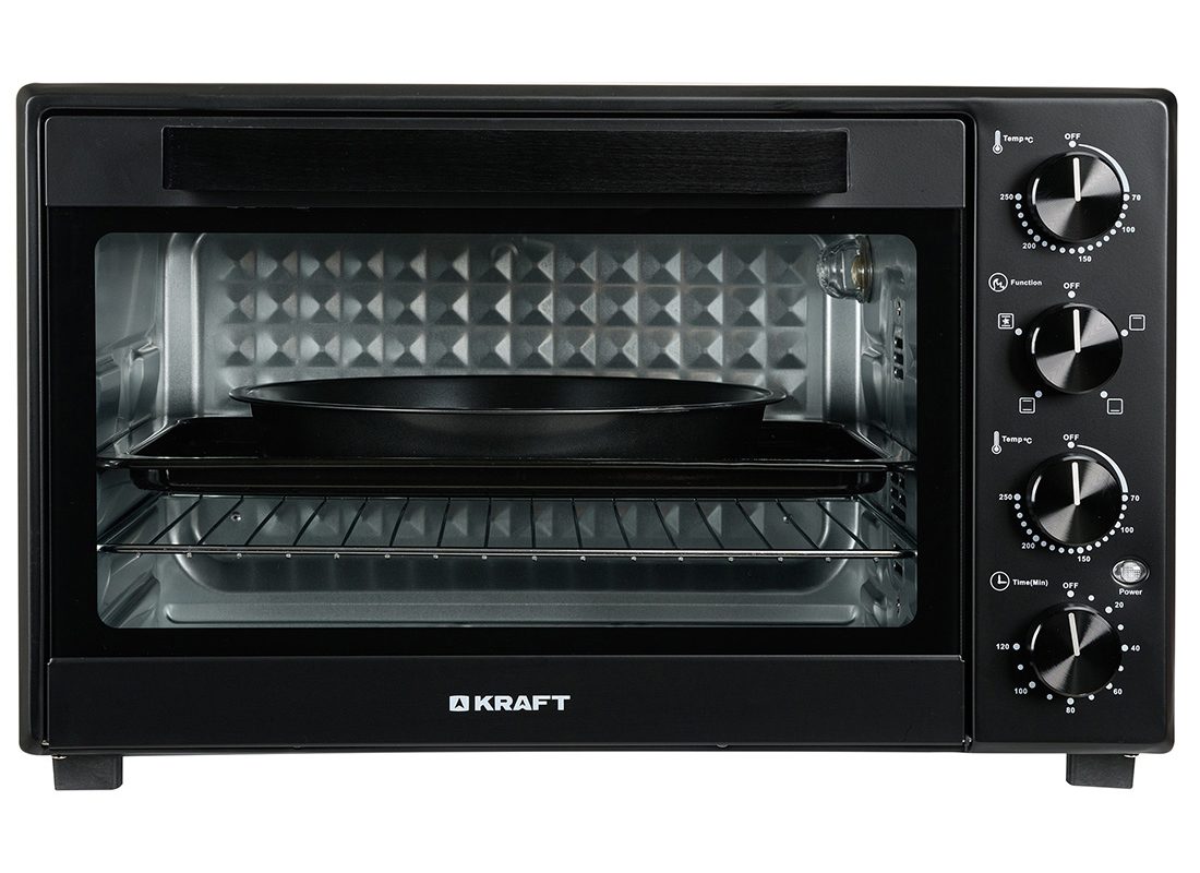 Изображение товара Электропечь 2000 Вт Kraft 45л черный компактная с таймером и конвекцией